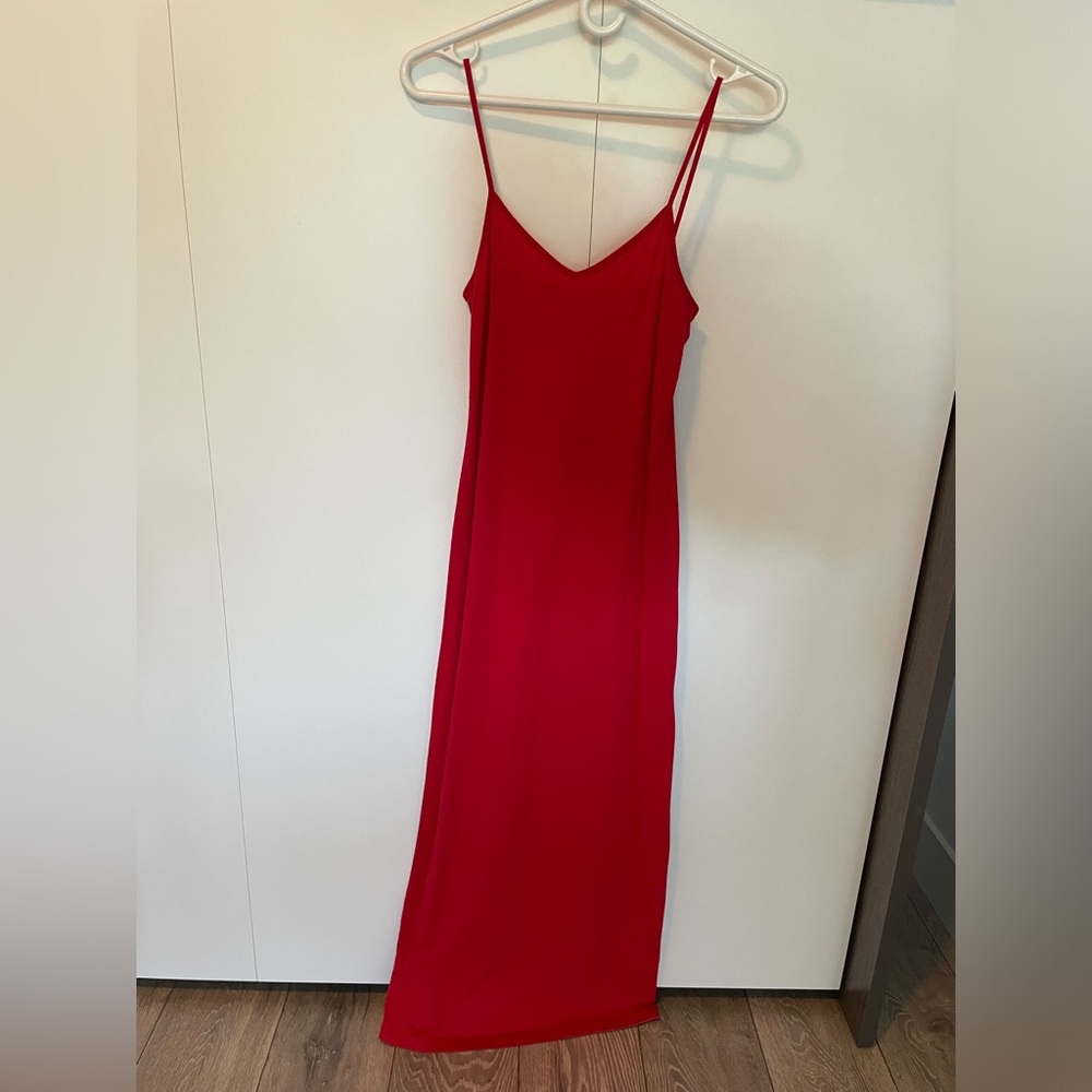 Red cotton dress